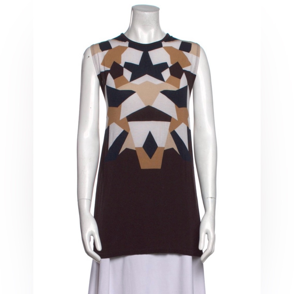 Givenchy Black and Tan Geometric Tank Top